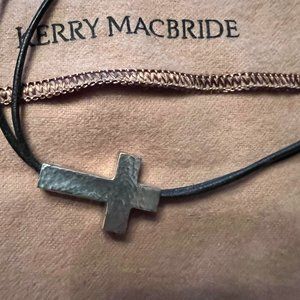 Kerry MacBride Sterling Silver Cross on Double Leather Straps